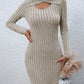 Long Sleeve Ribbed Sweater Dress