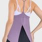 Slit Spaghetti Strap Scoop Neck Active Cami