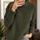 Fuzzy Turtleneck Long Sleeve Sweatshirt