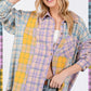 SAGE + FIG Button Up Raw Hem  Plaid Flannel Shirt