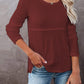 Cutout Round Neck Long Sleeve T-Shirt