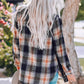 Plaid Side Slit Curved Hem Shirt