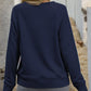 Shiny Round Neck Long Sleeve Sweatshirt