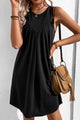 Round Neck Sleeveless Mini Dress Black