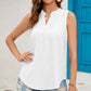 Eyelet Notched Sleeveless Top