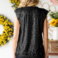 Sequin Round Neck Capped Sleeve Tank