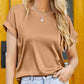 Boat Neck Short Sleeve Blouse