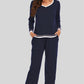 V-Neck Top and Pants Lounge Set