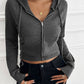 Devine Zip Up Long Sleeve Hooded Outerwear