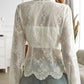 Devine Tied Frill V-Neck Long Sleeve Lace Top