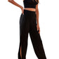 Cropped Cami and Side Split Joggers Set