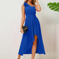 Bow Asymmetrical Neck Sleeveless Dress