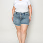 Judy Blue Full Size Button Fly Raw Hem Denim Shorts