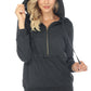 Drawstring Half Zip Dropped Shoulder Hoodie