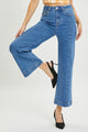 RISEN Full Size High Rise Wide Leg Jeans Solid Medium