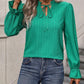 Frill Tie Neck Flounce Sleeve Blouse