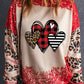 Heart Leopard Round Neck Sweatshirt