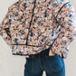 Floral Button Up Long Sleeve Winter Coat