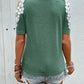 Perfee Lace Detail Round Neck Short Sleeve T-Shirt