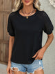 Round Neck Short Sleeve Top Black