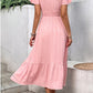 Surplice Neck Smocked Waist Flutter Sleeve Dress