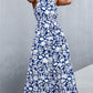 Printed Sleeveless Tie Waist Maxi Dress