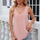 Eyelet Scoop Neck Wide Strap Tank