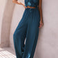 Ruffled Sleeveless Top and Wide Leg Pants Set