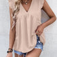 Ruffled V-Neck Cap Sleeve Blouse