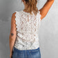 Scalloped V-Neck Lace Tank