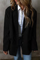 Button Up Long Sleeve Blazer Black