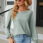 Round Neck Flounce Sleeve T-Shirt