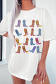 Boots Round Neck Half Sleeve Oversize T-Shirt White