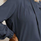 Button Up Round Neck Long Sleeve Shirt