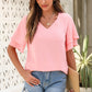 V-Neck Layered Half Sleeve Blouse