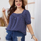 Honey Plus Size Polka Dot Square Neck Blouse