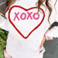 XOXO Heart Round Neck Dropped Shoulder Sweatshirt