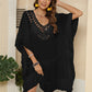 Cutout Ruffled Half Sleeve Cover-Up