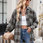 Mandy Pocketed Plaid Collared Neck Long Sleeve Shirt