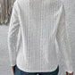 Eyelet Round Neck Long Sleeve Top