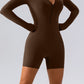 Half Zip Long Sleeve Active Romper