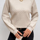 Texture Round Neck Long Sleeve Sweatshirt