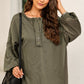 Buttoned Dropped Shoulder Sweatshirt