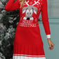 MERRY CHRISTMAS Graphic Pleated Sweater Dress