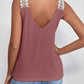 Full Size Lace Detail V-Neck Tank