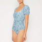 Marina West Swim Salty Air Puff Sleeve One-Piece in Blue