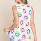 BOMBOM Smiley Face Round Neck Tank