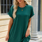 Round Neck Rolled Short Sleeve Tee Dress