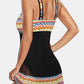 Geometric Wide Strap One-Piece Swimwear