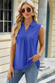 Eyelet Johnny Collar Tank Royal Blue
